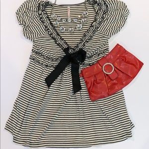 Black and White Striped Blouse